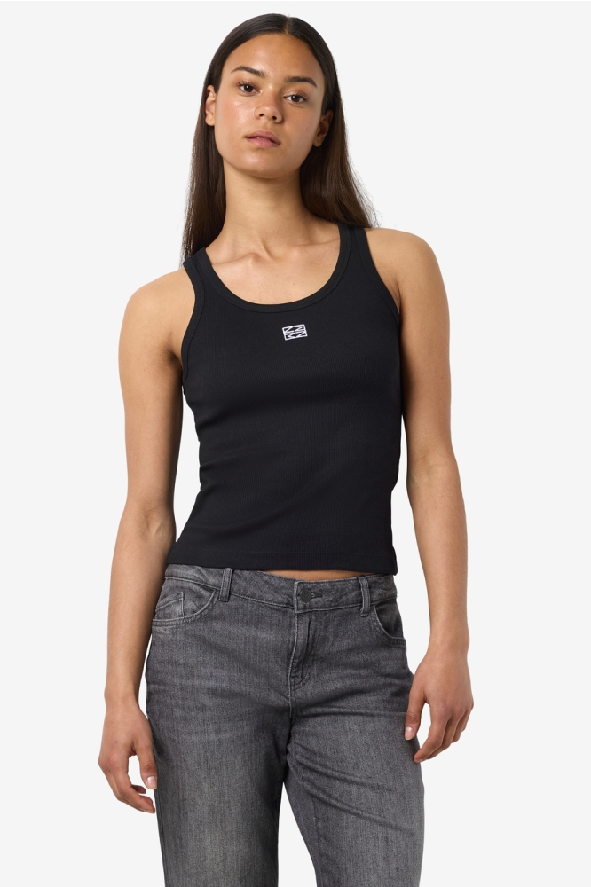 NMJUDY S/L TANK TOP JRS 27033978 BLACK/WHITE EMBR